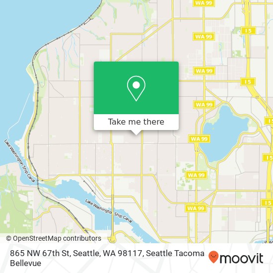 Mapa de 865 NW 67th St, Seattle, WA 98117