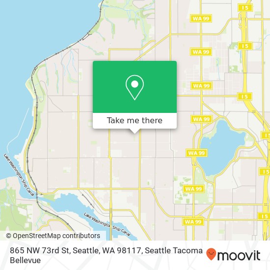 Mapa de 865 NW 73rd St, Seattle, WA 98117