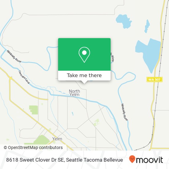 Mapa de 8618 Sweet Clover Dr SE, Yelm, WA 98597