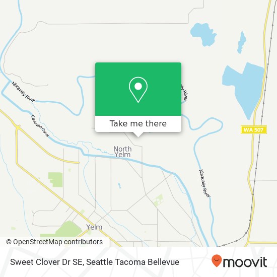 Mapa de Sweet Clover Dr SE, Yelm, WA 98597
