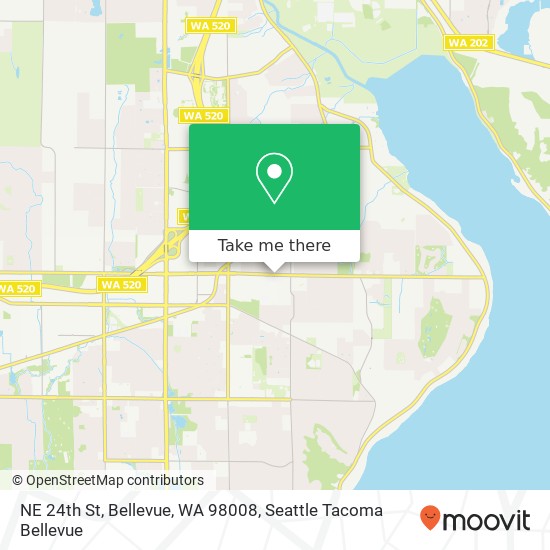 Mapa de NE 24th St, Bellevue, WA 98008