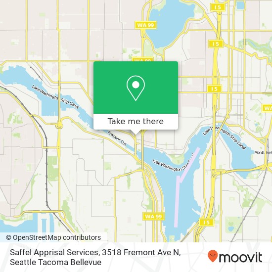 Mapa de Saffel Apprisal Services, 3518 Fremont Ave N
