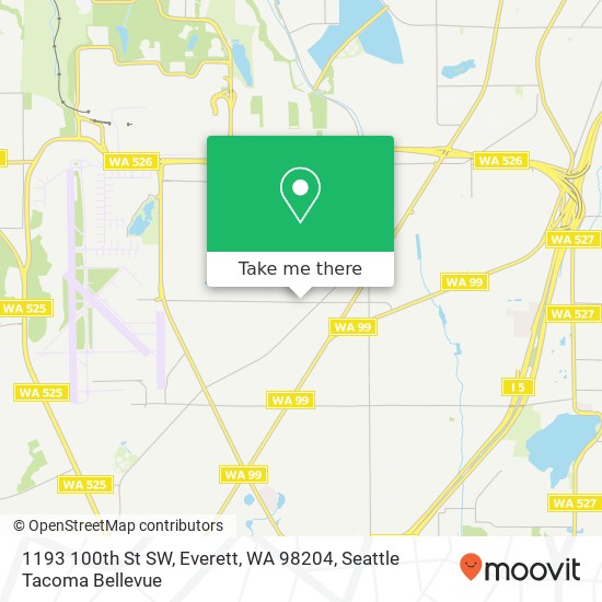 Mapa de 1193 100th St SW, Everett, WA 98204