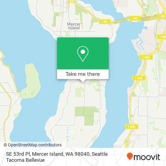 Mapa de SE 53rd Pl, Mercer Island, WA 98040