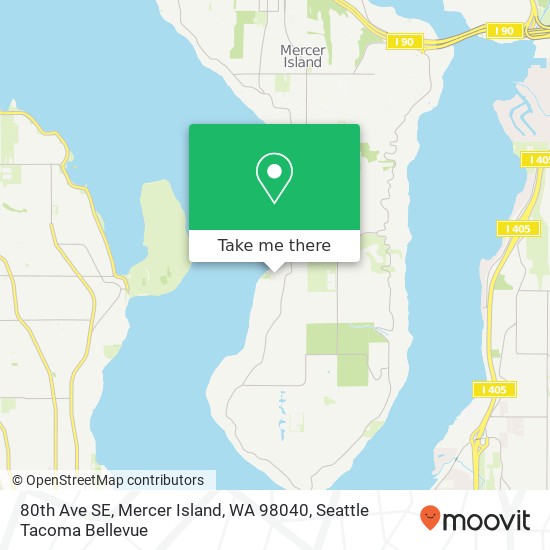 Mapa de 80th Ave SE, Mercer Island, WA 98040