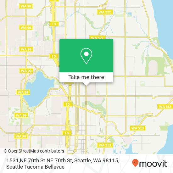 Mapa de 1531,NE 70th St NE 70th St, Seattle, WA 98115