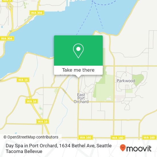 Day Spa in Port Orchard, 1634 Bethel Ave map