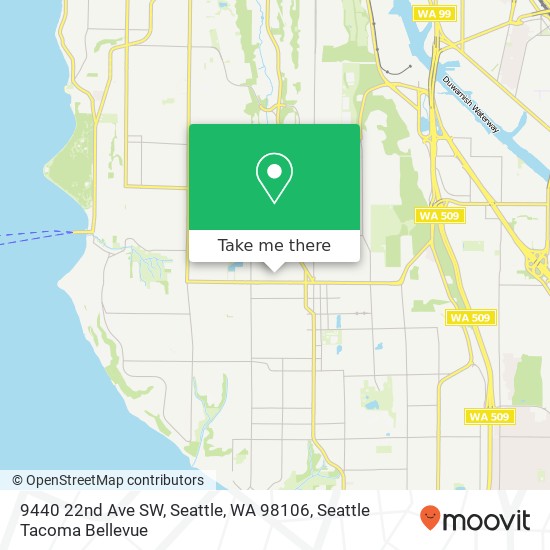 Mapa de 9440 22nd Ave SW, Seattle, WA 98106