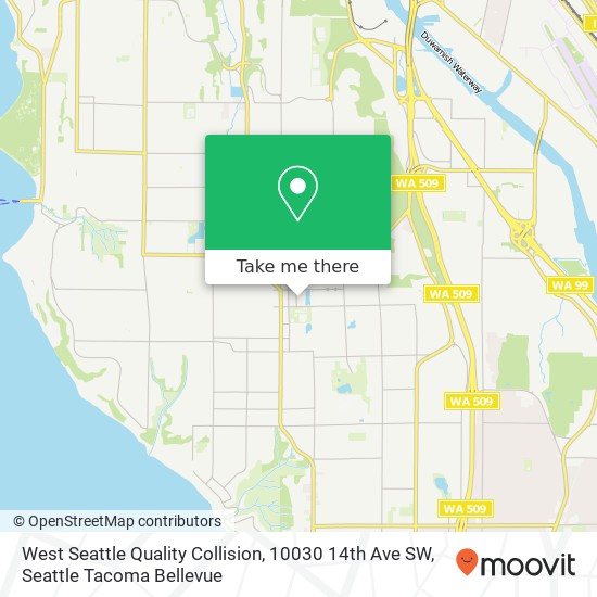 West Seattle Quality Collision, 10030 14th Ave SW map