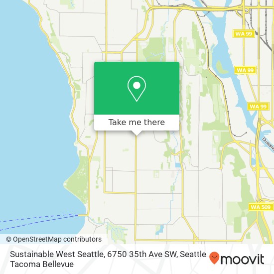 Mapa de Sustainable West Seattle, 6750 35th Ave SW