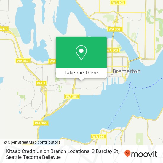 Mapa de Kitsap Credit Union Branch Locations, S Barclay St