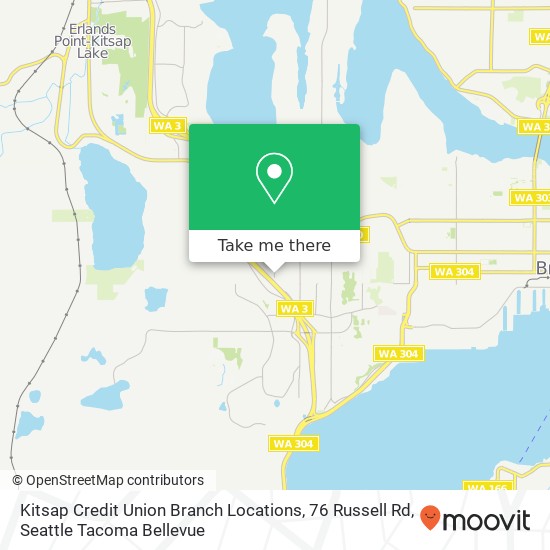 Mapa de Kitsap Credit Union Branch Locations, 76 Russell Rd