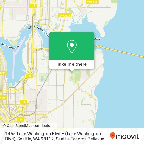 Mapa de 1455 Lake Washington Blvd E (Lake Washington Blvd), Seattle, WA 98112