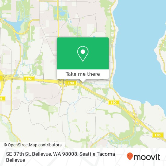 Mapa de SE 37th St, Bellevue, WA 98008
