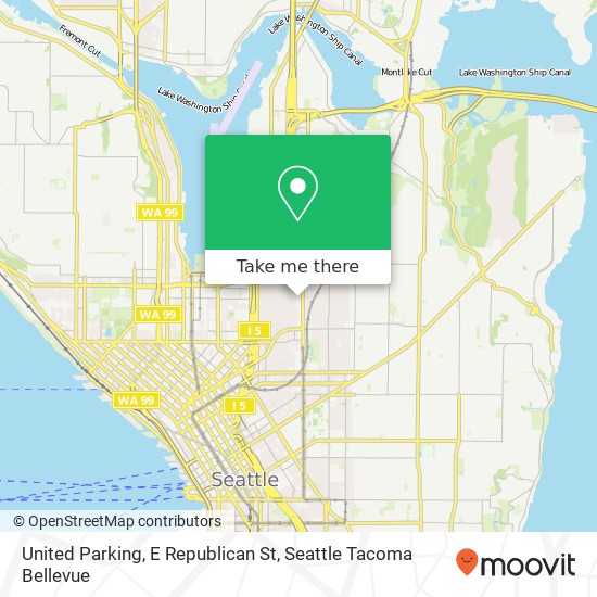 United Parking, E Republican St map