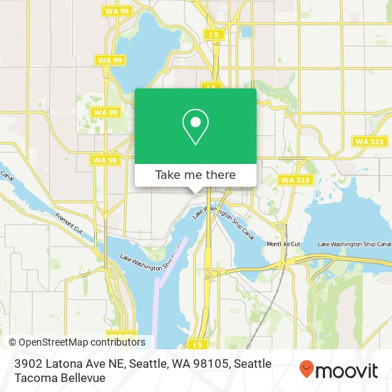 Mapa de 3902 Latona Ave NE, Seattle, WA 98105