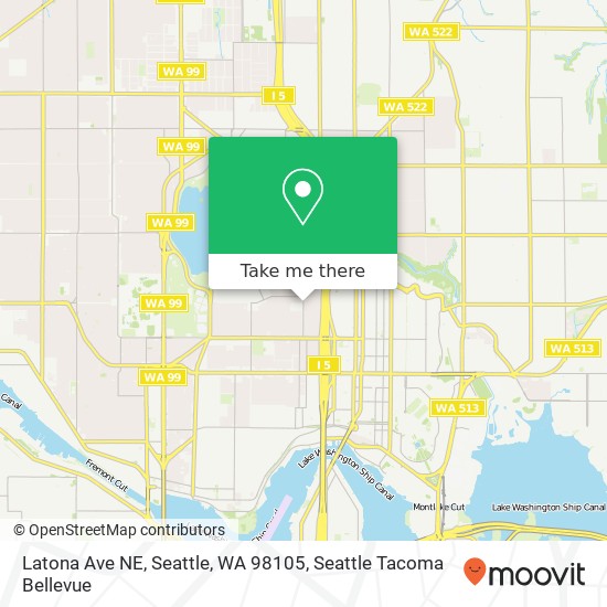 Mapa de Latona Ave NE, Seattle, WA 98105