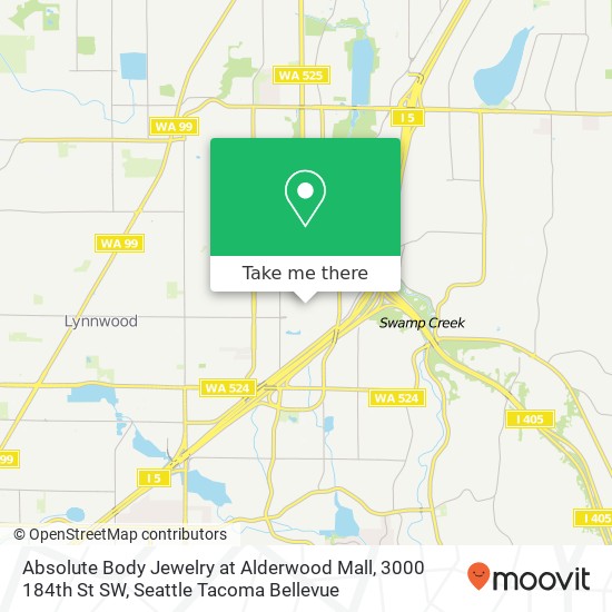 Mapa de Absolute Body Jewelry at Alderwood Mall, 3000 184th St SW