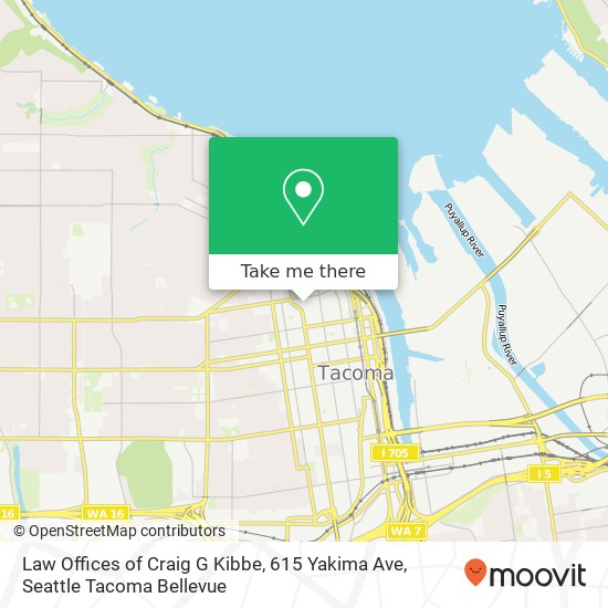 Mapa de Law Offices of Craig G Kibbe, 615 Yakima Ave