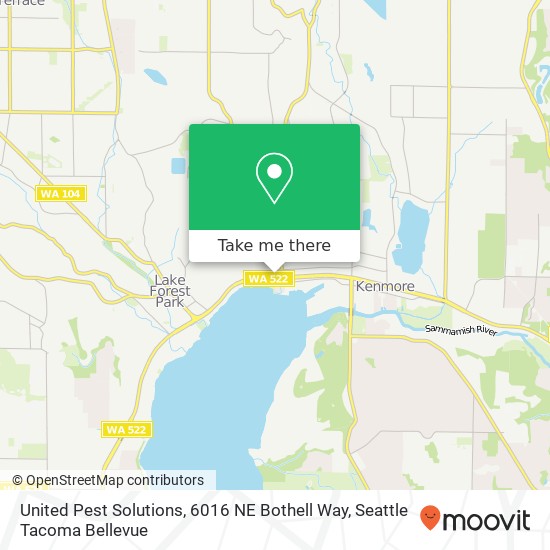 Mapa de United Pest Solutions, 6016 NE Bothell Way