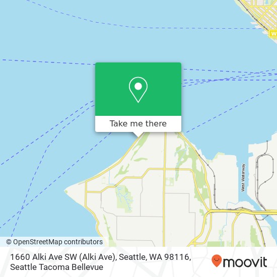 Mapa de 1660 Alki Ave SW (Alki Ave), Seattle, WA 98116