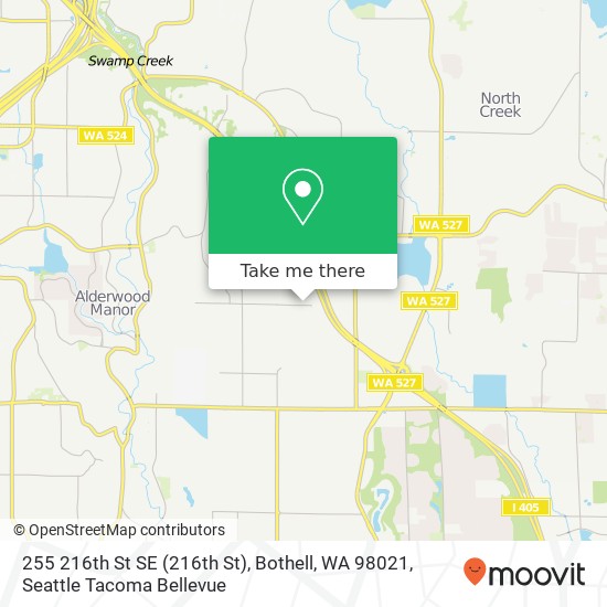Mapa de 255 216th St SE (216th St), Bothell, WA 98021