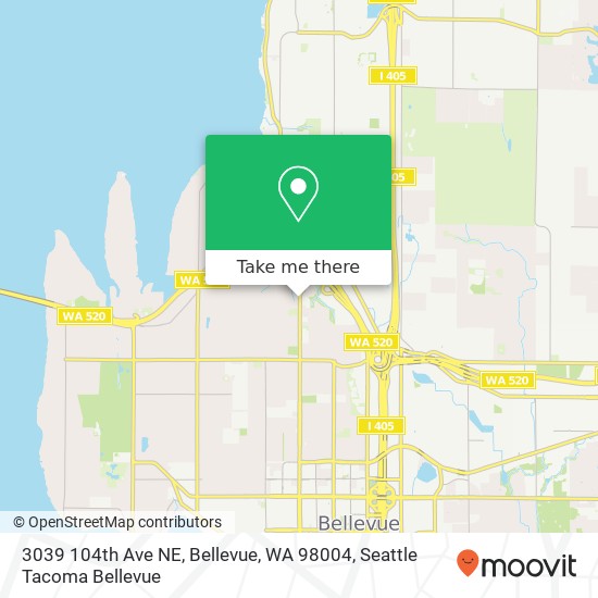 Mapa de 3039 104th Ave NE, Bellevue, WA 98004