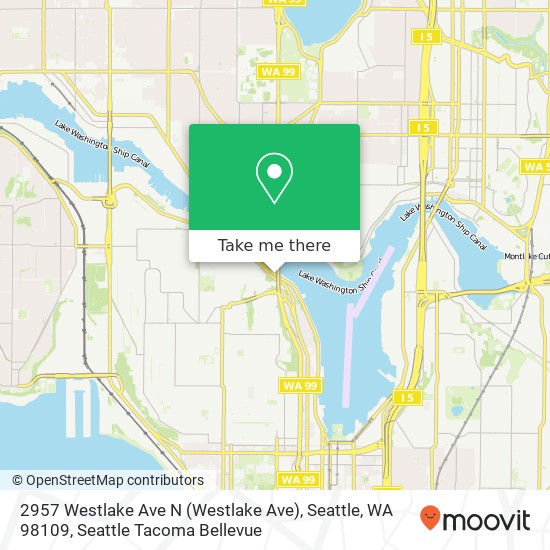 Mapa de 2957 Westlake Ave N (Westlake Ave), Seattle, WA 98109