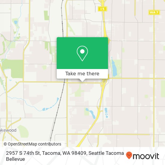 Mapa de 2957 S 74th St, Tacoma, WA 98409