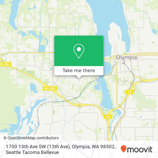 Mapa de 1700 13th Ave SW (13th Ave), Olympia, WA 98502