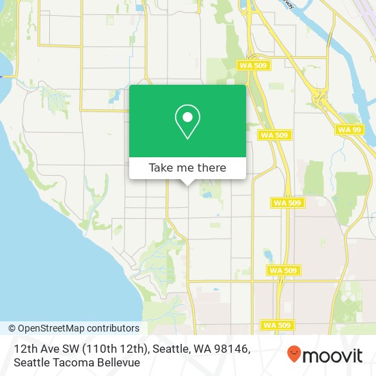 Mapa de 12th Ave SW (110th 12th), Seattle, WA 98146