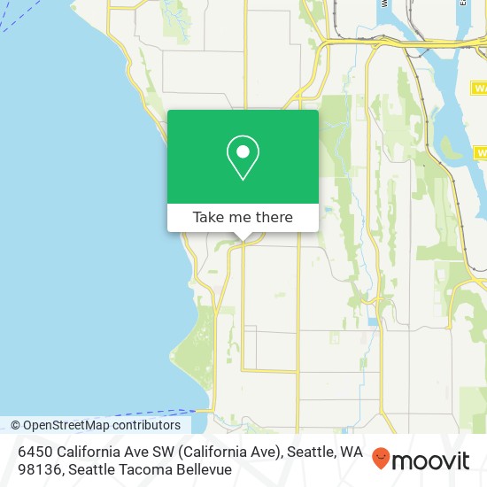Mapa de 6450 California Ave SW (California Ave), Seattle, WA 98136