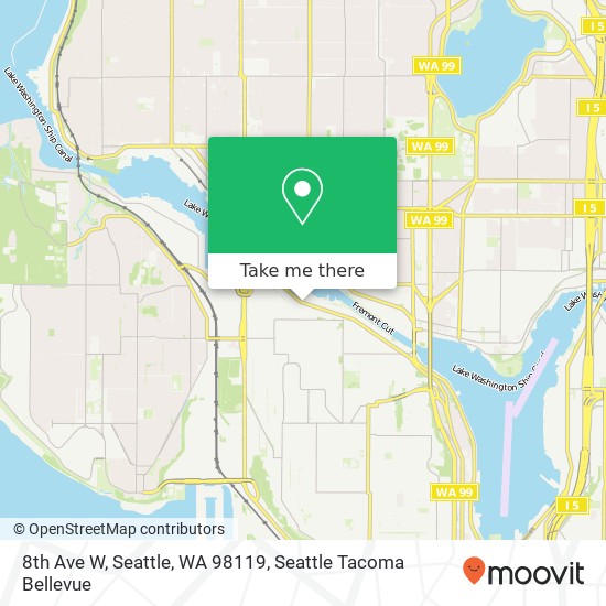 Mapa de 8th Ave W, Seattle, WA 98119