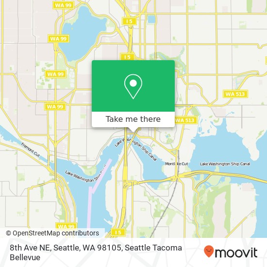 Mapa de 8th Ave NE, Seattle, WA 98105