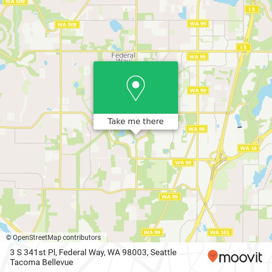 3 S 341st Pl, Federal Way, WA 98003 map