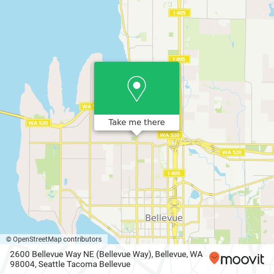 Mapa de 2600 Bellevue Way NE (Bellevue Way), Bellevue, WA 98004