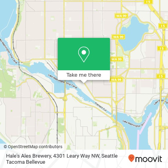 Hale's Ales Brewery, 4301 Leary Way NW map