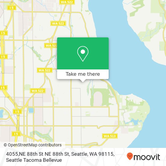 Mapa de 4055,NE 88th St NE 88th St, Seattle, WA 98115