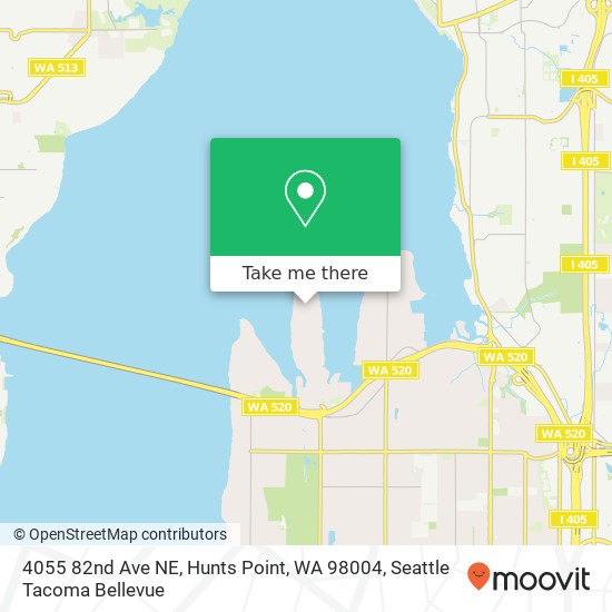 Mapa de 4055 82nd Ave NE, Hunts Point, WA 98004