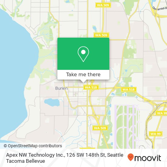 Apex NW Technology Inc., 126 SW 148th St map