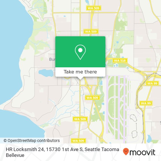 Mapa de HR Locksmith 24, 15730 1st Ave S