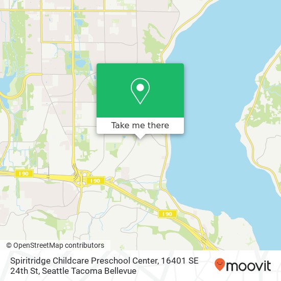 Mapa de Spiritridge Childcare Preschool Center, 16401 SE 24th St