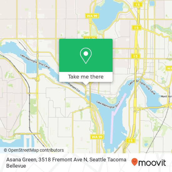 Mapa de Asana Green, 3518 Fremont Ave N