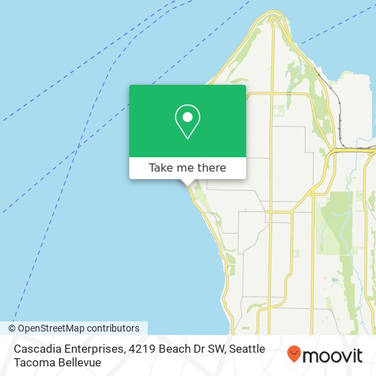 Mapa de Cascadia Enterprises, 4219 Beach Dr SW