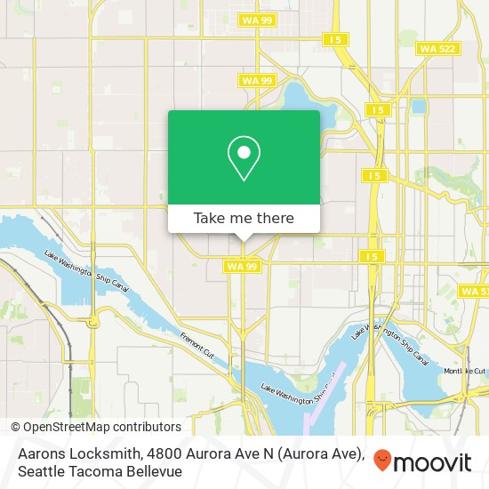 Mapa de Aarons Locksmith, 4800 Aurora Ave N