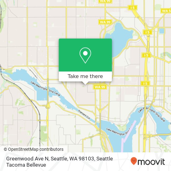 Mapa de Greenwood Ave N, Seattle, WA 98103