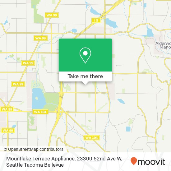 Mapa de Mountlake Terrace Appliance, 23300 52nd Ave W