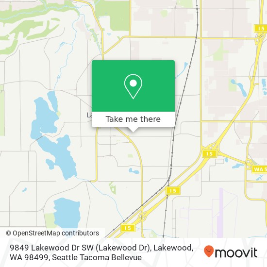 Mapa de 9849 Lakewood Dr SW (Lakewood Dr), Lakewood, WA 98499