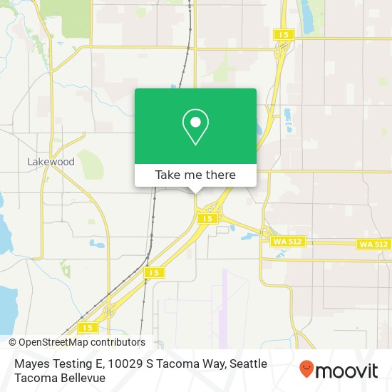 Mayes Testing E, 10029 S Tacoma Way map