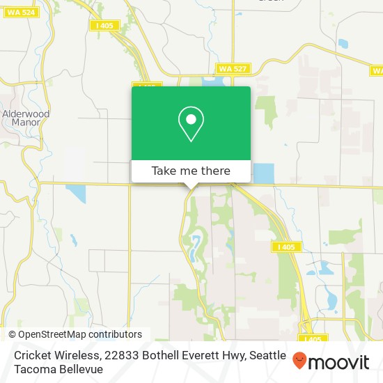 Mapa de Cricket Wireless, 22833 Bothell Everett Hwy